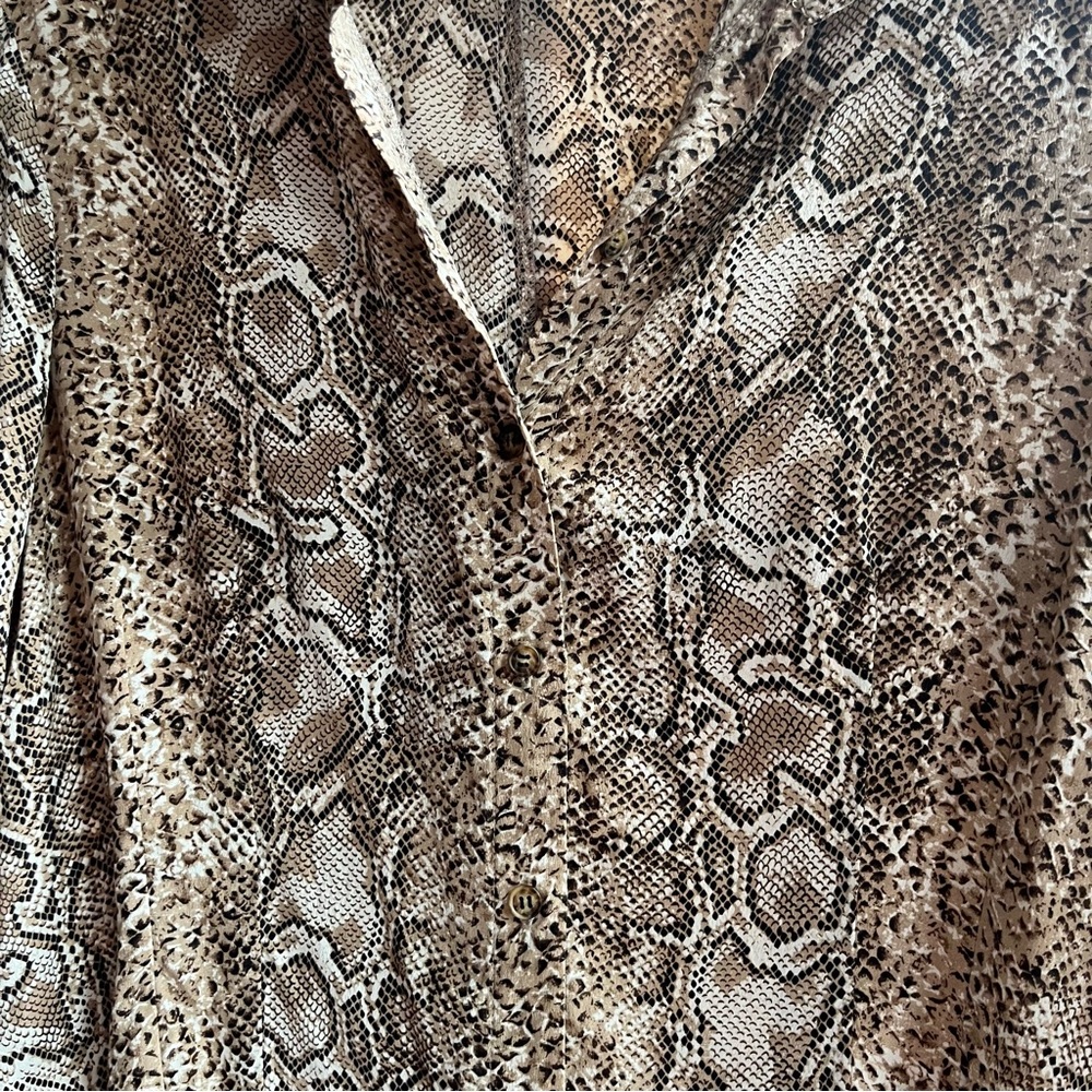 Vintage Python Snake Print Blouse - Picture 3 of 6